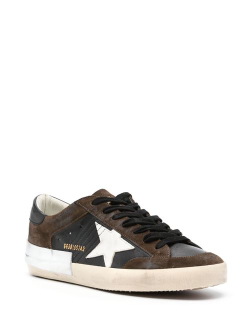 SUPER-STAR NAPPA AND SUEDE UPPER LEATHER STAR NAPPA HEEL GOLDEN GOOSE DELUXE BRAND | GMF00659.F005444.80763/BLACK/BROWN/WHITE